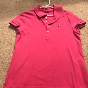 Girls size large pink polo
